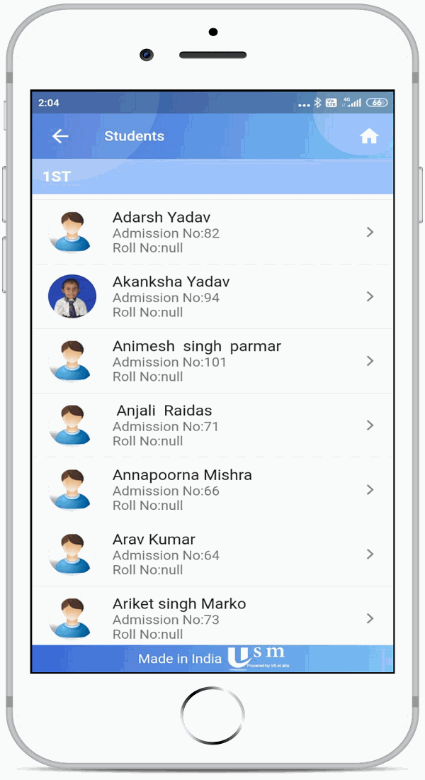 Marking student attendance in the USMConnect app